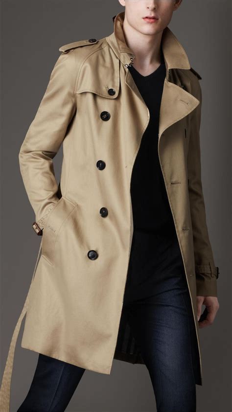 burberry brit trench uomo|Long Cotton Blend Trench Coat in Anchor .